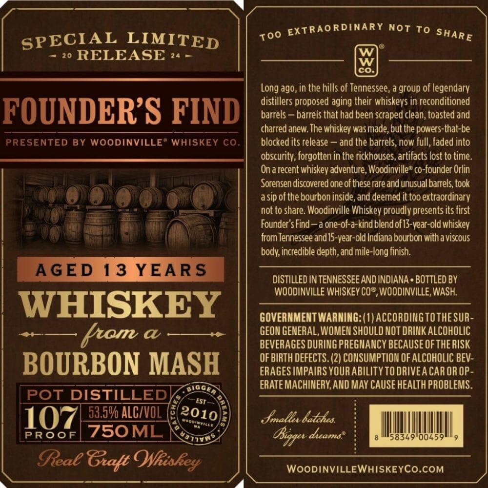 Sfind Buy Woodinville Founder’s Find 13 Year Old Bourbon® Online | Bourbon ...